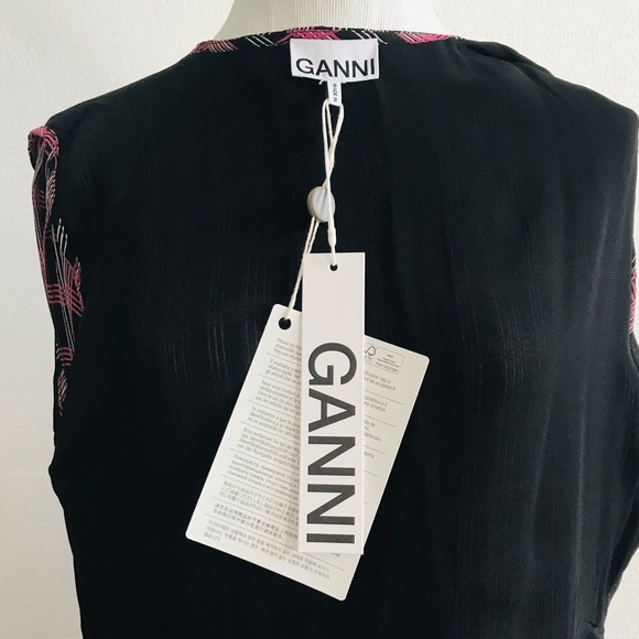 🆕 NEW WITH TAG GANNI Checked mini wrap dress size FR 38 is equivalent to… - Picture 12 of 15